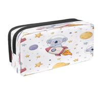 VAPOKF Astuccio per penne, matite, cancelleria per studenti, per ragazzi, ragazze, scuola e ufficio, motivo koala su razzo spaziale