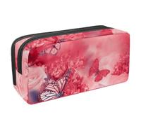 VAPOKF Astuccio per penne, matite, cancelleria per studenti, per ragazzi, ragazze, scuola e ufficio, motivo farfalla in rosa per banchetto, Multi, 2.3x8.2x3.9in/6x21x10cm, Organizer per borse