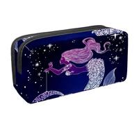 VAPOKF Astuccio per penne, matite, cancelleria per studenti, per ragazzi, ragazze, scuola e ufficio, motivo: sirena con luna in mano, Multi, 2.3x8.2x3.9in/6x21x10cm, Organizer per borse