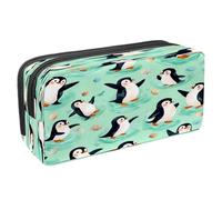 VAPOKF Astuccio per penne, matite, cancelleria per studenti, per ragazzi, ragazze, scuola e ufficio, motivo: pinguini che giocano a conchiglie