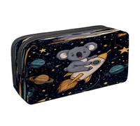 VAPOKF Astuccio per penne, matite, cancelleria per studenti, per ragazzi, ragazze, scuola e ufficio, motivo: koala spaziale su razzo