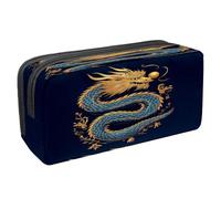 VAPOKF Astuccio per penne, matite, cancelleria per studenti, per ragazzi, ragazze, scuola e ufficio, motivo squame blu, drago e palla