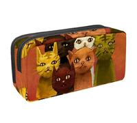 VAPOKF Astuccio per penne, matite, cancelleria per studenti, per ragazzi, ragazze, scuola e ufficio, motivo: sei gatti, Multi, 2.3x8.2x3.9in/6x21x10cm, Organizer per borse