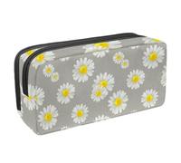 VAPOKF Astuccio per penne, matite, cancelleria per studenti, per ragazzi, ragazze, scuola e ufficio, motivo floreale di camomilla, Multi, 2.3x8.2x3.9in/6x21x10cm, Organizer per borse