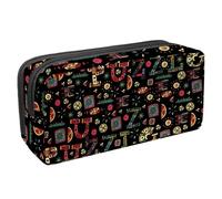 VAPOKF Astuccio per penne, matite, cancelleria per studenti, per ragazzi, ragazze, scuola e ufficio, motivo astratto con alfabeto, Multi, 2.3x8.2x3.9in/6x21x10cm, Organizer per borse