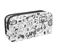 VAPOKF Astuccio per penne, matite, cancelleria per studenti, per ragazzi, ragazze, scuola e ufficio, scarabocchi per giochi per computer, Multi, 2.3x8.2x3.9in/6x21x10cm, Organizer per borse