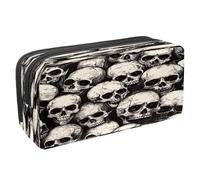 VAPOKF Astuccio per penne, matite, cancelleria per studenti, per ragazzi, ragazze, scuola e ufficio, senza cuciture, motivo: teschi umani morti