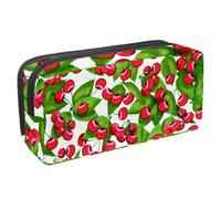 VAPOKF Astuccio per penne, matite, cancelleria per studenti, per ragazzi, ragazze, scuola e ufficio, sfondo frutta ciliegia, Multi, 2.3x8.2x3.9in/6x21x10cm, Organizer per borse