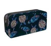 VAPOKF Astuccio per penne, matite, cancelleria per studenti, per ragazzi, ragazze, scuola e ufficio, tartaruga marina blu su sfondo scuro, Multi, 2.3x8.2x3.9in/6x21x10cm, Organizer per borse