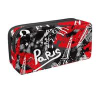 VAPOKF Astuccio per penne, matite, cancelleria per studenti, per ragazzi, ragazze, scuola e ufficio, Torre Eiffel di Parigi con labbra rosse, Multi, 2.3x8.2x3.9in/6x21x10cm, Organizer per borse