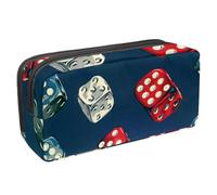 VAPOKF Astuccio per penne, matite, cancelleria per studenti, ragazzi e ragazze, forniture scolastiche e ufficio, dadi colorati da casinò, Multi, 2.3x8.2x3.9in/6x21x10cm, Organizer per borse