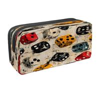 VAPOKF Astuccio per penne, matite, cancelleria per studenti, ragazzi e ragazze, forniture scolastiche e ufficio, dadi grunge
