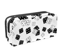 VAPOKF Astuccio per penne, matite, cancelleria per studenti, ragazzi e ragazze, forniture scolastiche e ufficio, dadi neri e bianchi, Multi, 2.3x8.2x3.9in/6x21x10cm, Organizer per borse