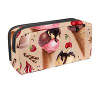 VAPOKF Astuccio per penne, matite, cancelleria per studenti, ragazzi e ragazze, forniture scolastiche e ufficio, gelato al cioccolato con frutta, Multi, 2.3x8.2x3.9in/6x21x10cm, Organizer per borse