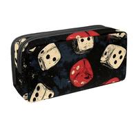 VAPOKF Astuccio per penne, matite, cancelleria per studenti, ragazzi e ragazze, per scuola e ufficio, dadi bianchi e rossi, Multi, 2.3x8.2x3.9in/6x21x10cm, Organizer per borse