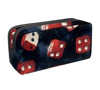 VAPOKF Astuccio per penne, matite, cancelleria per studenti, ragazzi e ragazze, per scuola e ufficio, dadi bianchi e rossi, Multi, 2.3x8.2x3.9in/6x21x10cm, Organizer per borse