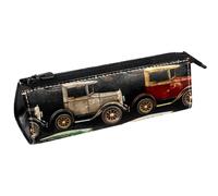 VAPOKF Astuccio per penne vintage con auto classiche, astuccio per cancelleria, astuccio per cosmetici, borsa compatta con cerniera, Multi, 5.5 ×6 ×20CM/2.2x2.4x7.9 in, Organizer per borse