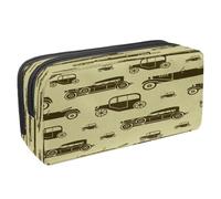 VAPOKF Astuccio portamatite studente cancelleria borsa con cerniera per ragazzi ragazze forniture per scuola e ufficio, cappello da strega teschio luce manuale spaventosa, Modello di auto retrò,