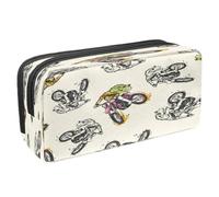 VAPOKF Astuccio portamatite studente cancelleria borsa con cerniera per ragazzi ragazze forniture per scuola e ufficio, betoniera macchine, Motocicletta dinosauro rie, 2.3x8.2x3.9in/6x21x10cm,