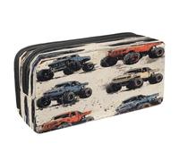 VAPOKF Astuccio portapenne con cerniera, per ragazzi e ragazze, per scuola e ufficio, motivo: camion dei mostri grunge, Multi, 2.3x8.2x3.9in/6x21x10cm, Astuccio