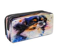 VAPOKF Astuccio portapenne con cerniera, per ragazzi e ragazze, per scuola e ufficio, motivo: cane Cavalier King Charles Spaniel, Multi, 2.3x8.2x3.9in/6x21x10cm, Astuccio