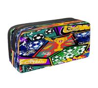 VAPOKF Astuccio portapenne con cerniera, per ragazzi e ragazze, per scuola e ufficio, ritratto di cane da montagna Entlebucher, Graffiti Comics Grunge Calcio Modello, 2.3x8.2x3.9in/6x21x10cm, Astuccio