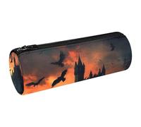 VAPOKF Astuccio portapenne con corvo volante sul castello, portamonete, trousse per cosmetici, per studenti, cancelleria, scuola, ufficio