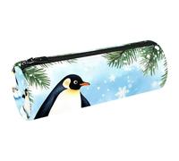 VAPOKF Astuccio portapenne con due pinguini su ghiaccio, portamonete, trousse per cosmetici, per studenti, cancelleria, scuola, ufficio