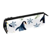 VAPOKF Astuccio portapenne con pinguini giocosi, astuccio per cancelleria, astuccio per cosmetici, borsa compatta con cerniera