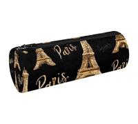 VAPOKF Astuccio portapenne con torri di Parigi su sfondo nero, portamonete, trousse per trucchi per studenti, cancelleria, scuola, ufficio