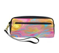 VAPOKF Astuccio portapenne in pelle PU, astuccio per cancelleria per studenti, per ragazzi, ragazze, forniture scolastiche e ufficio, arte ad acquerello