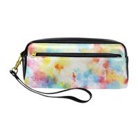VAPOKF Astuccio portapenne in pelle PU, astuccio per cancelleria per studenti, per ragazzi, ragazze, forniture scolastiche e ufficio, arte ad acquerello