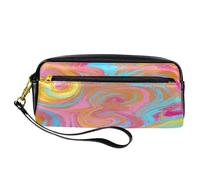 VAPOKF Astuccio portapenne in pelle PU, astuccio per cancelleria per studenti, per ragazzi, ragazze, forniture scolastiche e ufficio, arte ad acquerello