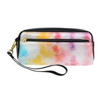 VAPOKF Astuccio portapenne in pelle PU, astuccio per cancelleria per studenti, per ragazzi, ragazze, forniture scolastiche e ufficio, arte ad acquerello