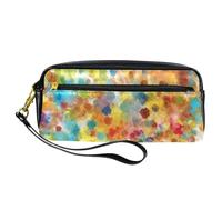 VAPOKF Astuccio portapenne in pelle PU, astuccio per cancelleria per studenti, per ragazzi, ragazze, forniture scolastiche e ufficio, arte ad acquerello