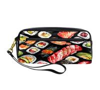 VAPOKF Astuccio portapenne in poliuretano, astuccio per cancelleria per studenti, con cerniera, per ragazzi e ragazze, forniture per la scuola e l'ufficio, con alimenti per sushi al salmone, Multi,
