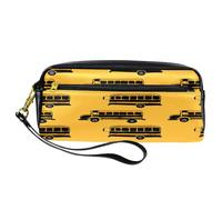 VAPOKF Astuccio portapenne in poliuretano, astuccio per cancelleria per studenti, con cerniera, per ragazzi e ragazze, forniture per scuola e ufficio, motivo: Doodle School Bus, Multi,
