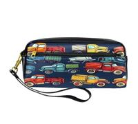 VAPOKF Astuccio portapenne in poliuretano, astuccio per cancelleria per studenti, con cerniera, per ragazzi e ragazze, forniture per scuola e ufficio, camion vintage e pick-up, Multi,