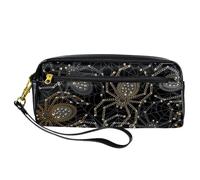 VAPOKF Astuccio portapenne in poliuretano, astuccio per cancelleria per studenti, con cerniera, per ragazzi e ragazze, forniture per scuola e ufficio, motivo gotico con ragnatela cupa, Multi,