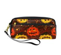 VAPOKF Astuccio portapenne in poliuretano, astuccio per cancelleria per studenti, con cerniera, per ragazzi e ragazze, forniture per scuola e ufficio, motivo: Halloween Pumkin Evil, Multi,