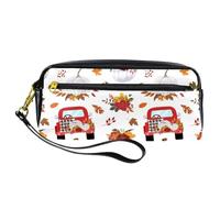 VAPOKF Astuccio portapenne in poliuretano con cerniera, per ragazzi e ragazze, forniture per scuola e ufficio, pick-up e zucca autunnale, Multi, 20.5x5x8.5cm/8.1x2x3.3in, Organizer per borse