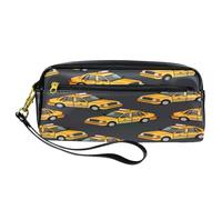 VAPOKF Astuccio portapenne in poliuretano con cerniera per ragazzi e ragazze, forniture per scuola e ufficio, taxi giallo, Multi, 20.5x5x8.5cm/8.1x2x3.3in, Organizer per borse
