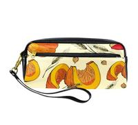 VAPOKF Astuccio portapenne in poliuretano con cerniera, per ragazzi e ragazze, per scuola e ufficio, cibo per la raccolta di zucche, Multi, 20.5x5x8.5cm/8.1x2x3.3in, Organizer per borse