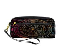 VAPOKF Astuccio portapenne in poliuretano con cerniera, per ragazzi e ragazze, per scuola e ufficio, motivo: Bill Cipher Wheel Zodiac, Multi, 20.5x5x8.5cm/8.1x2x3.3in, Organizer per borse