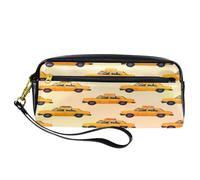 VAPOKF Astuccio portapenne in poliuretano con cerniera, per ragazzi e ragazze, per scuola e ufficio, motivo: taxi, Multi, 20.5x5x8.5cm/8.1x2x3.3in, Organizer per borse