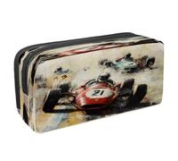 VAPOKF Astuccio portapenne per studenti, astuccio con cerniera, per ragazzi e ragazze, forniture per la scuola e l'ufficio, motivo: auto da corsa grunge, Multi, 2.3x8.2x3.9in/6x21x10cm, Astuccio