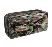 VAPOKF Astuccio portapenne per studenti, astuccio con cerniera, per ragazzi e ragazze, forniture per la scuola e l'ufficio, rane sull'albero, Multi, 2.3x8.2x3.9in/6x21x10cm, Astuccio