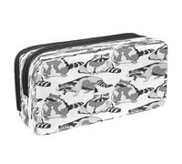 VAPOKF Astuccio portapenne per studenti, astuccio con cerniera, per ragazzi e ragazze, materiale scolastico e ufficio, canguro australiano e ombra, Procione Animao su sfondo bianco,