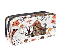 VAPOKF Astuccio portapenne per studenti, astuccio con cerniera, per ragazzi e ragazze, materiale scolastico e ufficio, ragno su ragnatele, Spooky Castle Dead Tree Ragnatela, 2.3x8.2x3.9in/6x21x10cm,