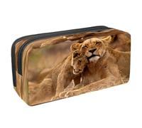 VAPOKF Astuccio portapenne per studenti, astuccio con cerniera, per ragazzi e ragazze, materiale scolastico e ufficio, canguro australiano e ombra, Leonessa e Cucciolo, 2.3x8.2x3.9in/6x21x10cm,